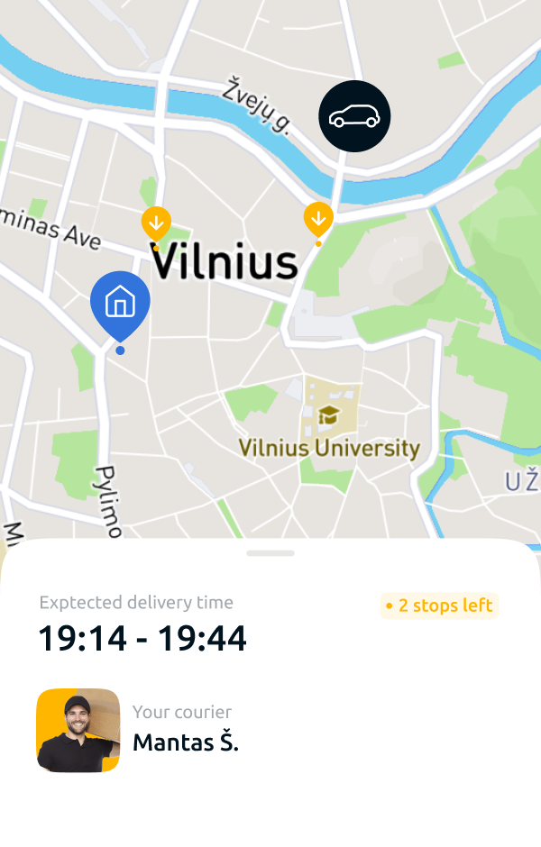 map screenshot from application